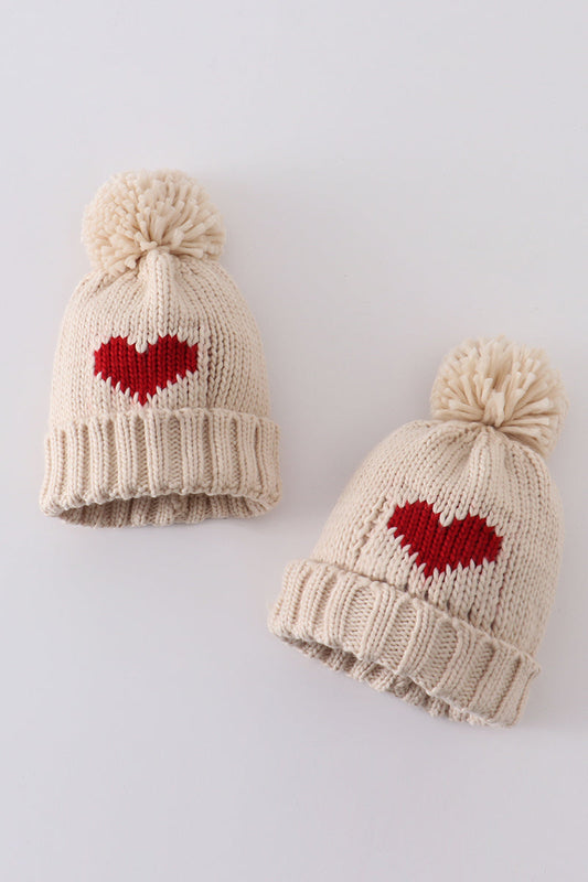 Cream Heart Knit Beanie: A Must-Have Winter Accessory
